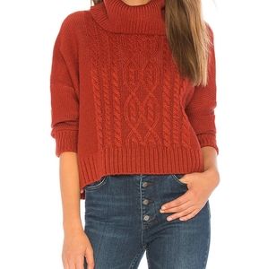 JACK by BB Dakota Cowl Neck Wool Blend Sweater Burnt Orange L NWT
